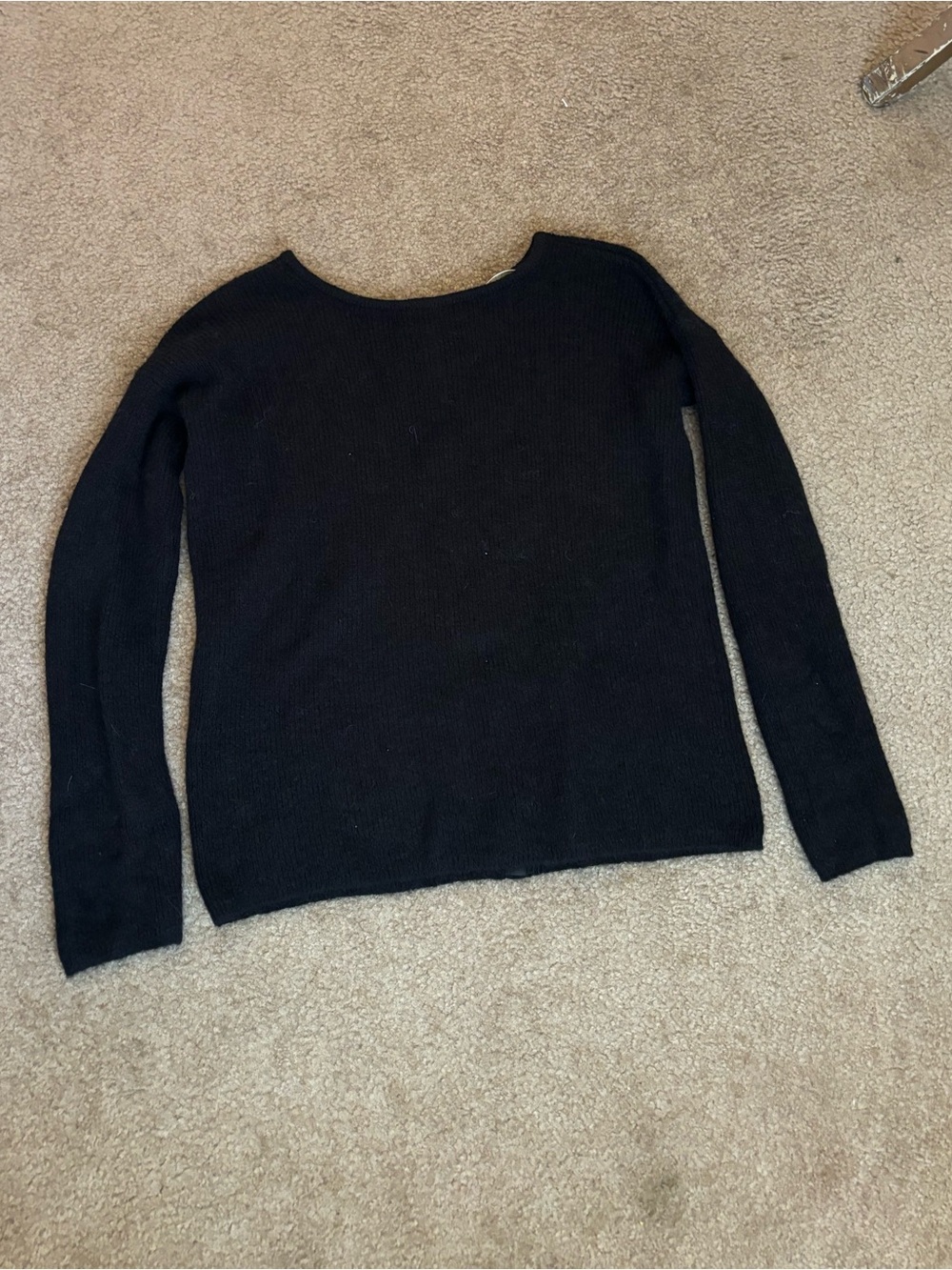 Sezane Gaspard Black Button-Front Women's Sweater Cardigan - Picture 4 of 13